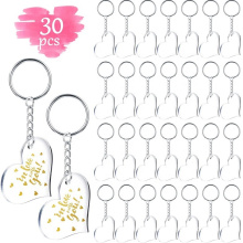 30 sets of wholesale heart-shaped keychains for decoration